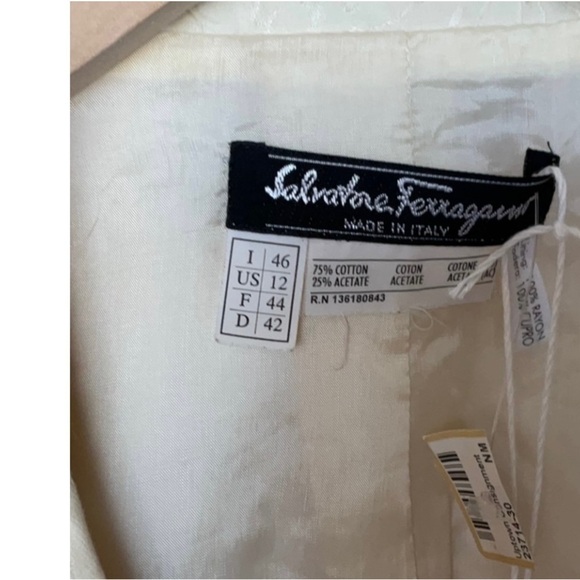 Ferragamo vintage hackead cream color suit. NWT‌‌‌‌‌ - Picture 13 of 15
